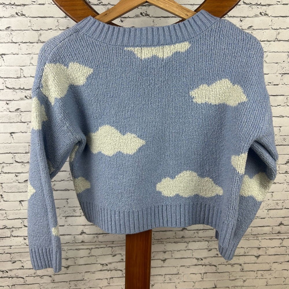 Pink Rose | light blue cloud v neck cropped sweater size M - Picture 5 of 6